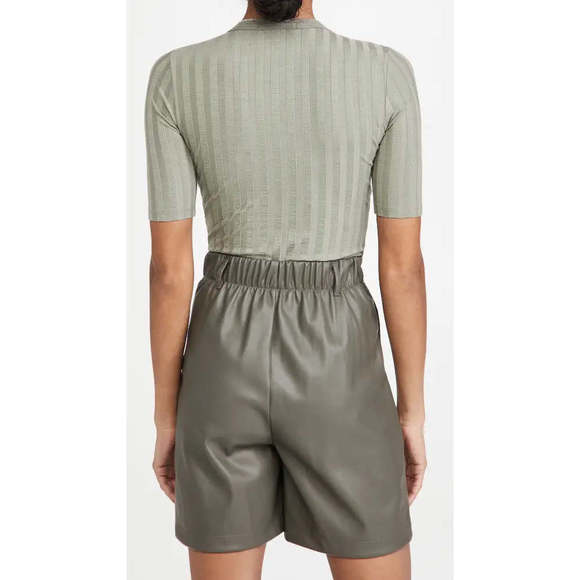 Jonathan Simkhai Connie Ribbed Henley Bodysuit, Size Small - Picture 6 of 7